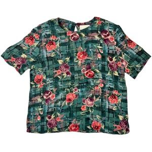 Vintage 90’s Floral Jaclyn Smith Crepe Blouse